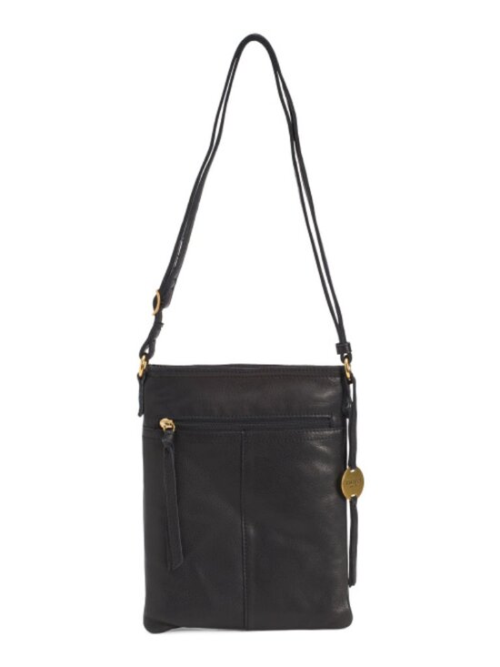 margot Handbags - MARGOT Leather Split Pocket Small Crossbody With Adjustable Strap
